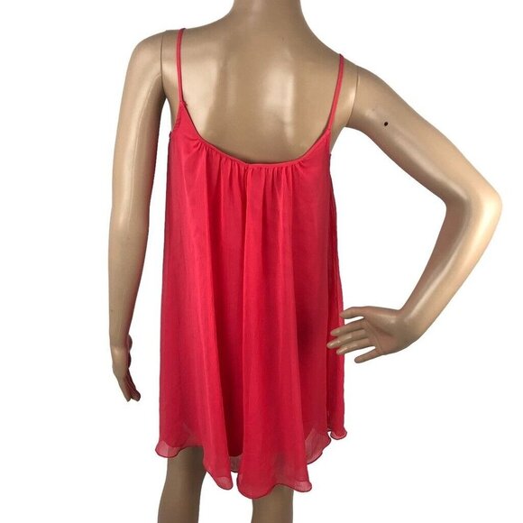 EXPRESS Embellished Beaded Mini Shift Dress Hot Pink Sleeveless A-Line V-Neck XS - Picture 5 of 6